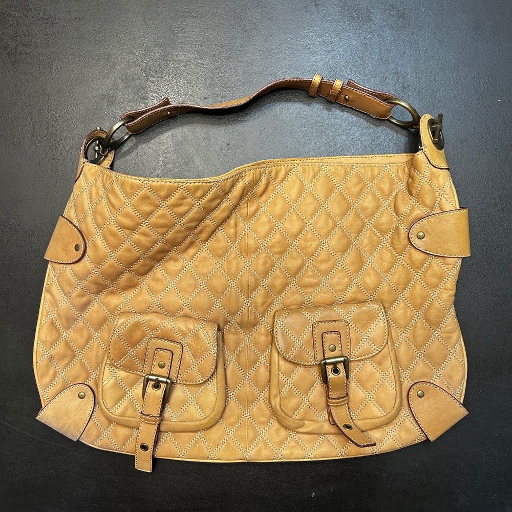 Hype Leather Tan Hobo Shoulder Bag